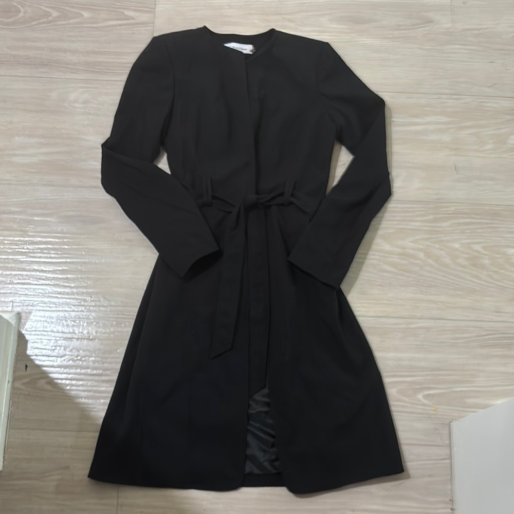 Elegant Calvin Klein Black Women's trench sz 2 ,
